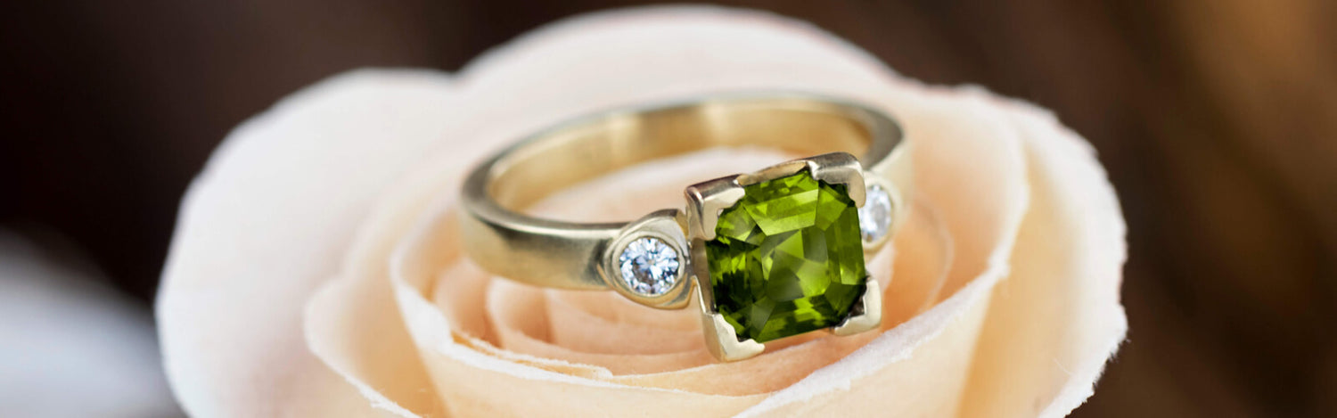 August Birthstone Jewelry Peridot Ring