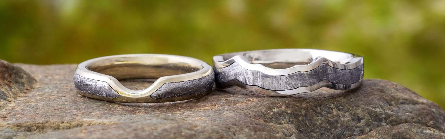 Curved Shadow Wedding Bands