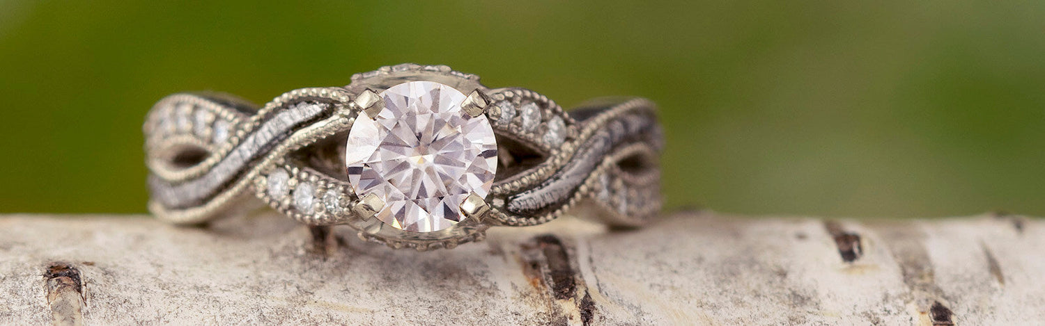 Meteorite Engagement Ring With Twist