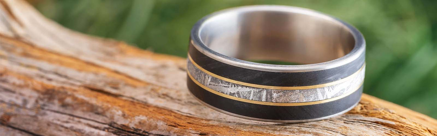 Obsidian Wedding Rings for Men