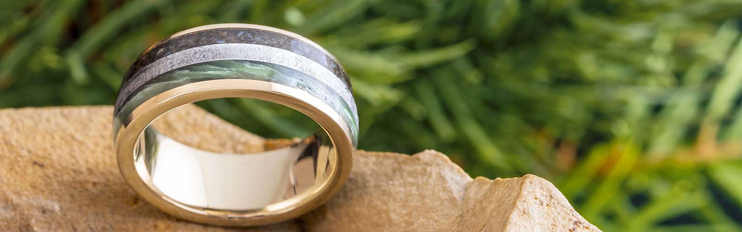 Jade Rings with Meteorite