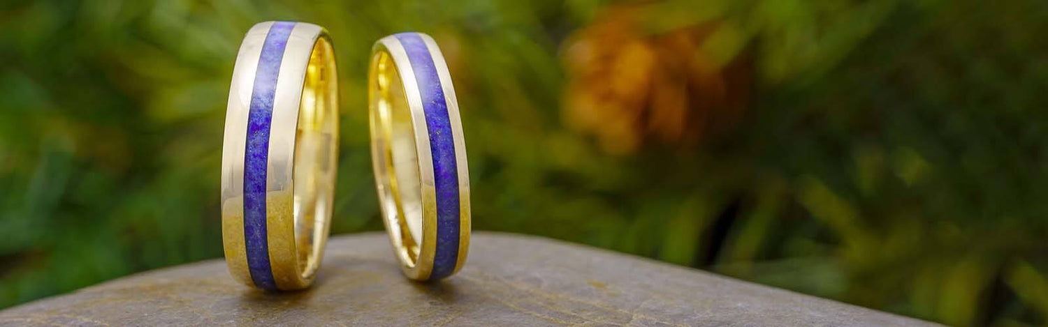 Blue Wedding Ring Sets