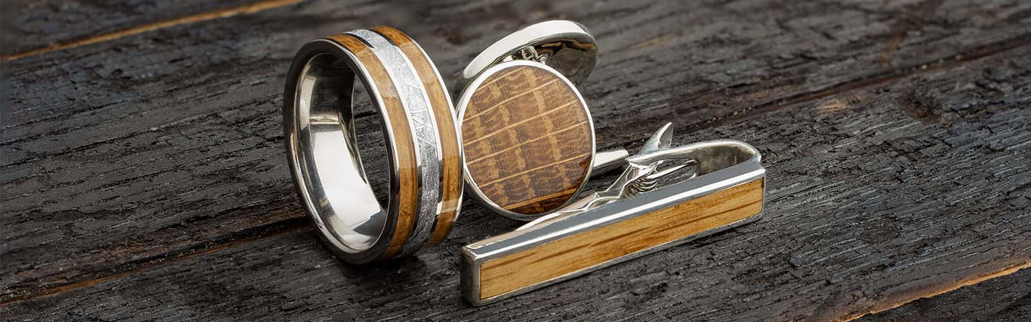 Whiskey barrel wood jewelry and accessories