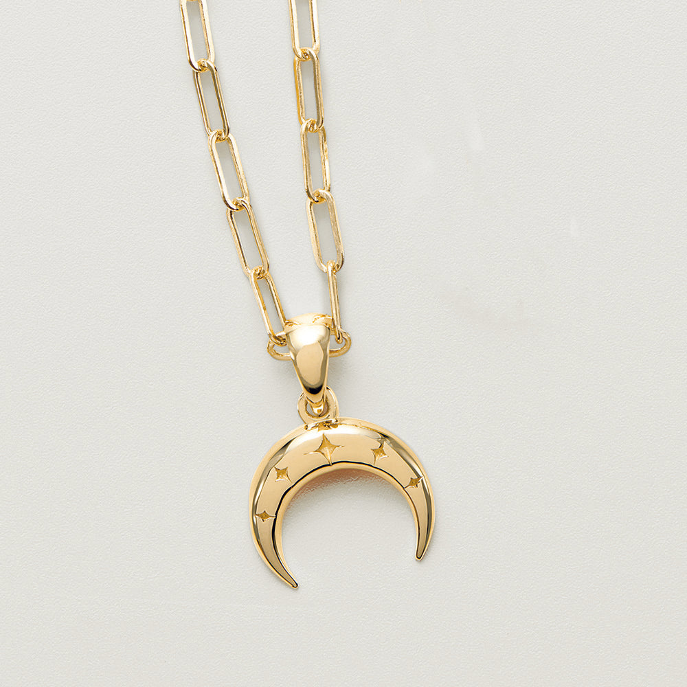 Crescent Moon Necklace with Chain
