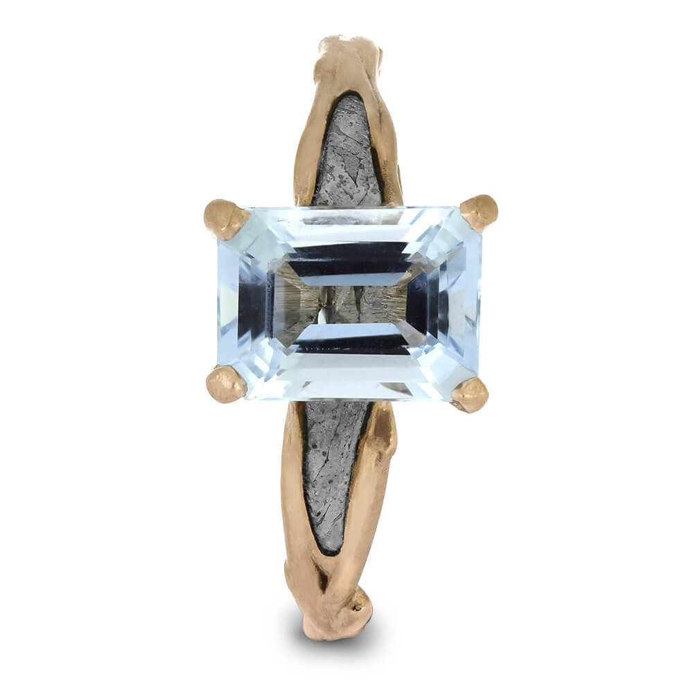 Handmade Engagement Ring with Meteorite