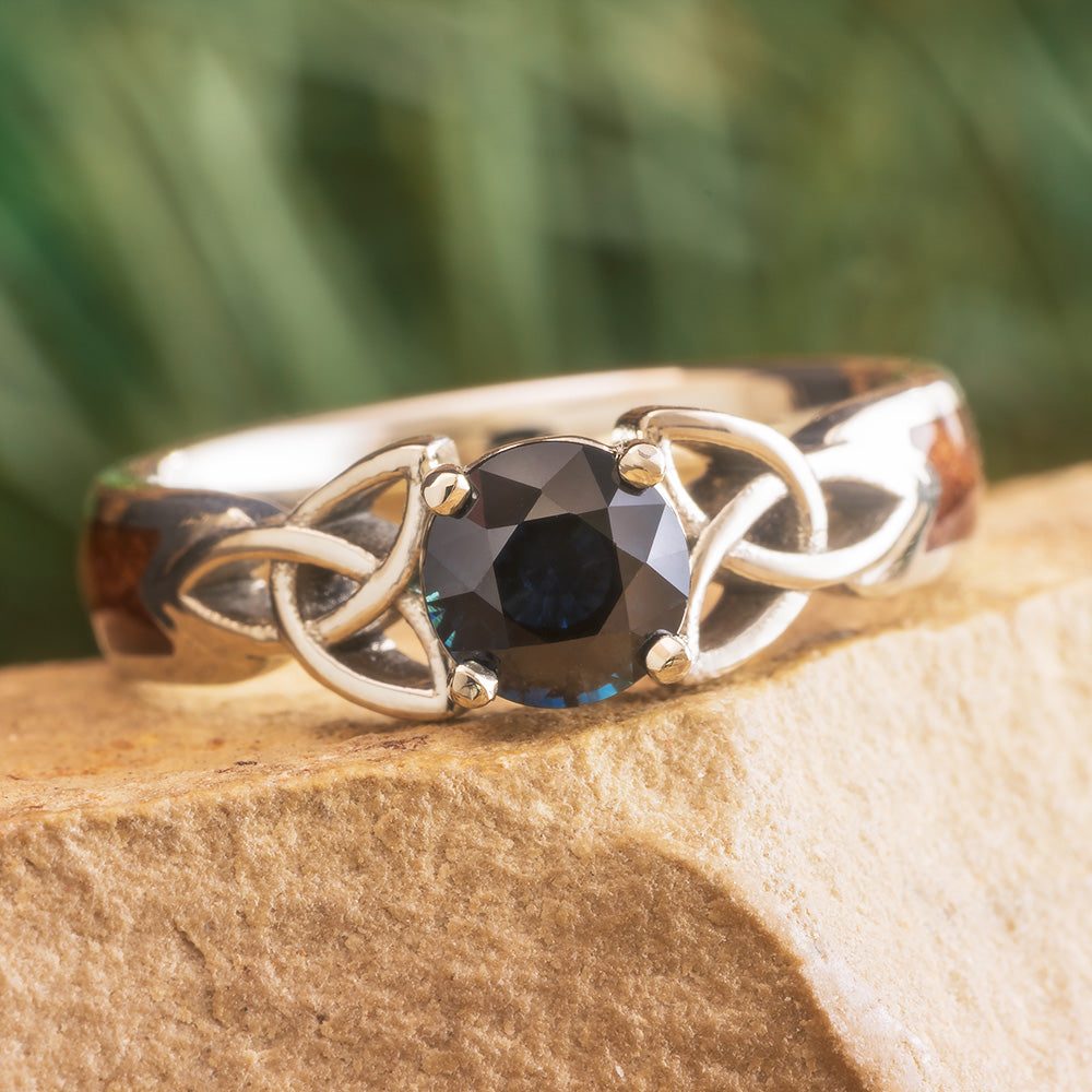 Celtic Engagement Ring with Sapphire