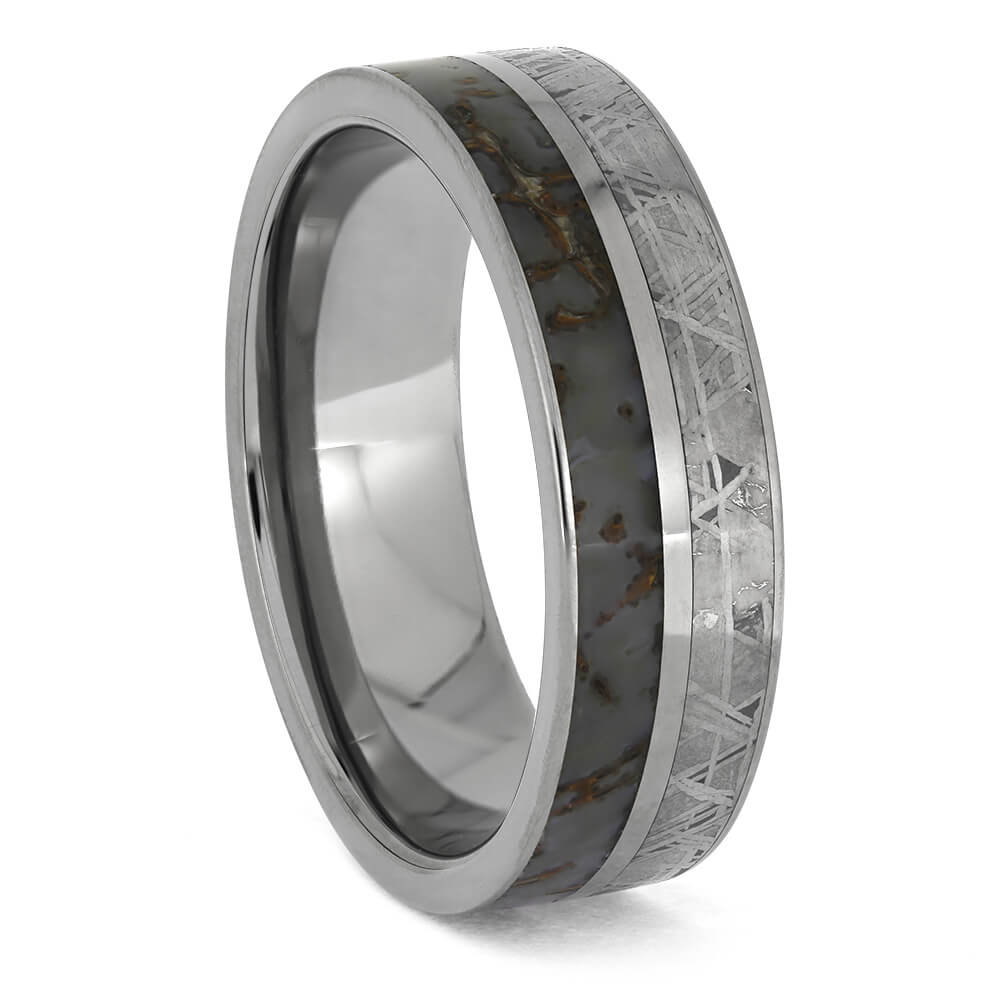 Men's Meteorite and Fossil Ring