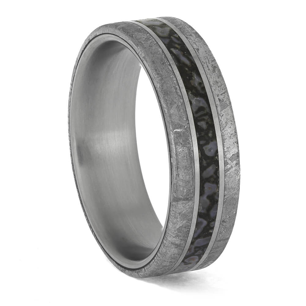 Meteorite and Dino Wedding Band for Men