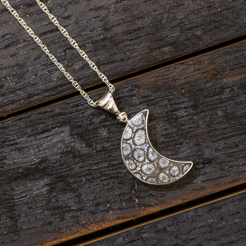 Fossilized Moon Necklace