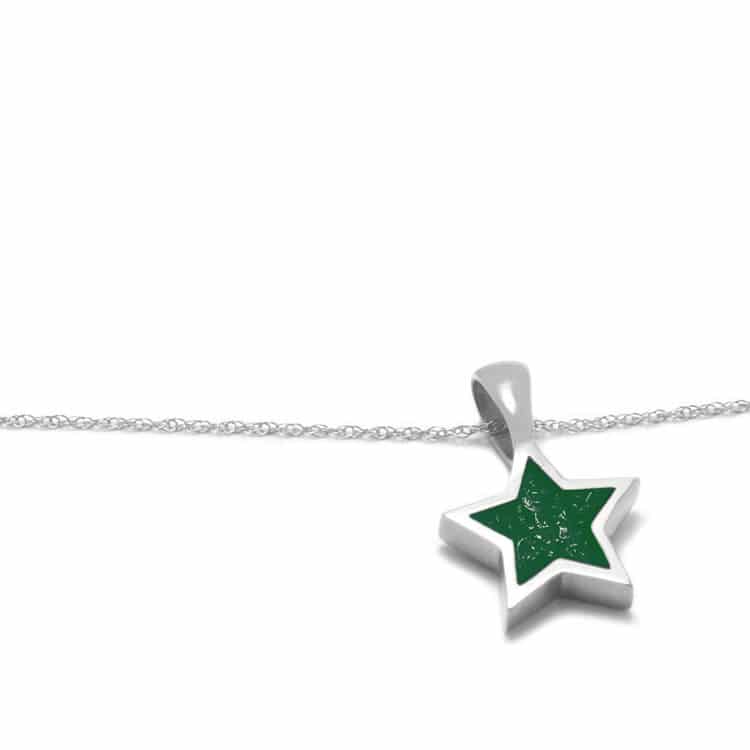 Green Stardust™ Sterling Silver Star Pendant Necklace-2425-GR - Jewelry by Johan