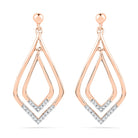 Diamond Rose Gold Drop Earrings-SHEF018668 - Jewelry by Johan