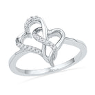 Intertwined Hearts Ring Promise Ring, Silver or Gold-SHRH018577 - Jewelry by Johan