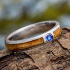 Wood and Birthstone Ring
