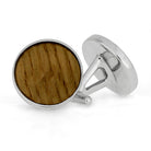 Whiskey Barrel Oak Wood Round Cuff Links, In Stock-SIG3044 - Jewelry by Johan
