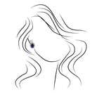 Lab-Grown Blue Sapphire & Natural Diamond Stud Earrings - Jewelry by Johan