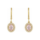 Natural Pink Morganite & Natural Diamond Earrings