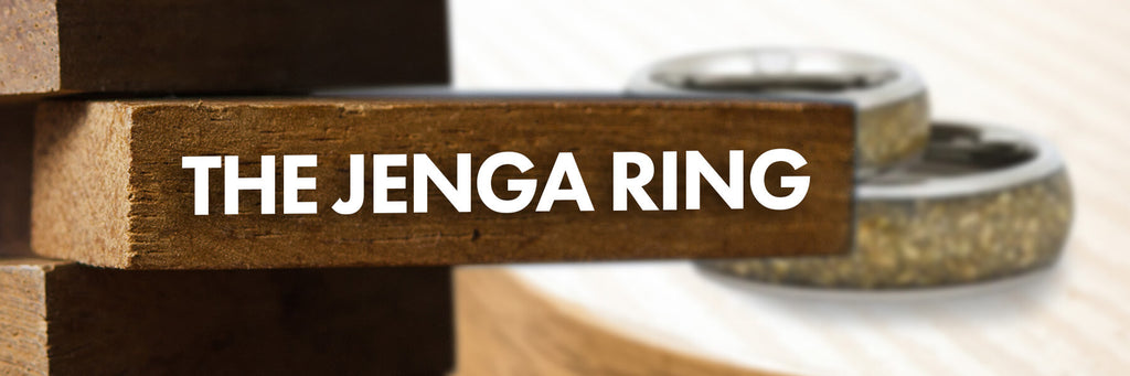 Jenga Inspires Couple to Create Unique Wood Wedding Rings