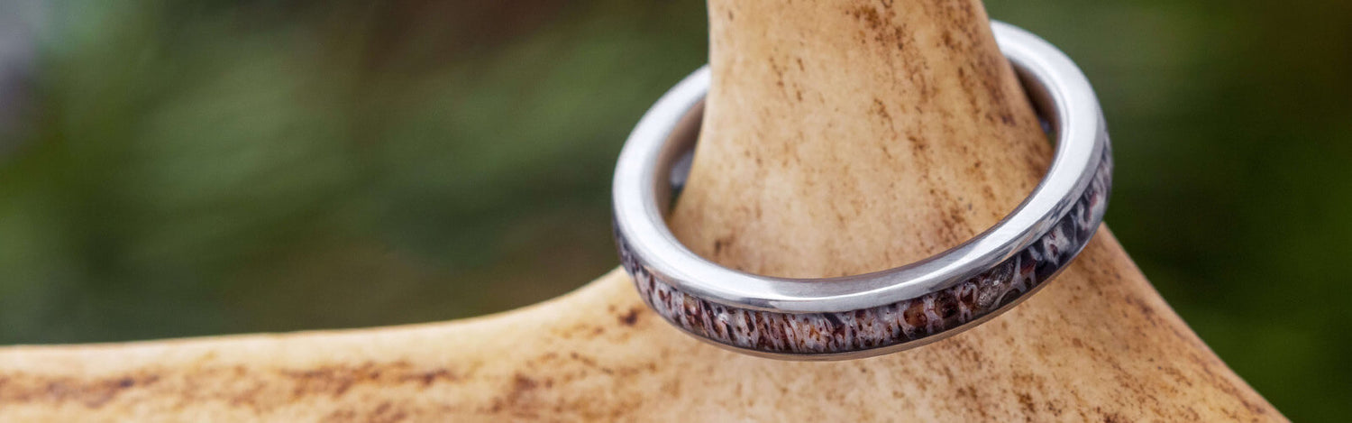 Titanium Antler Wedding Rings