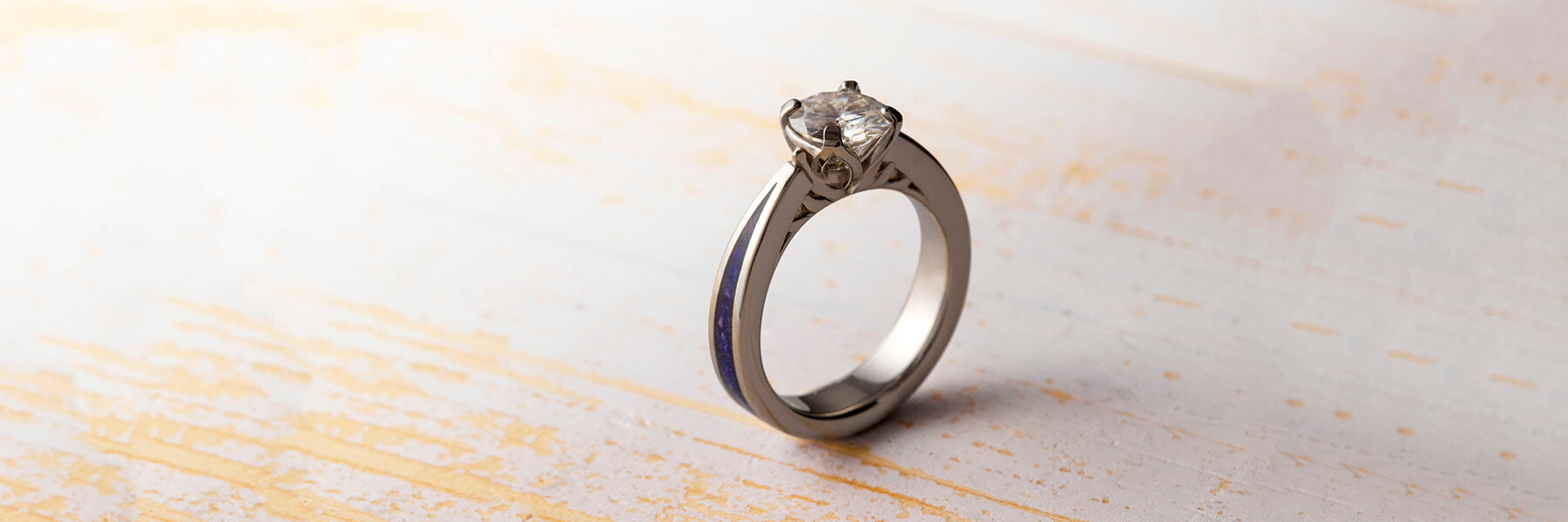 Lapis lazuli engagement ring
