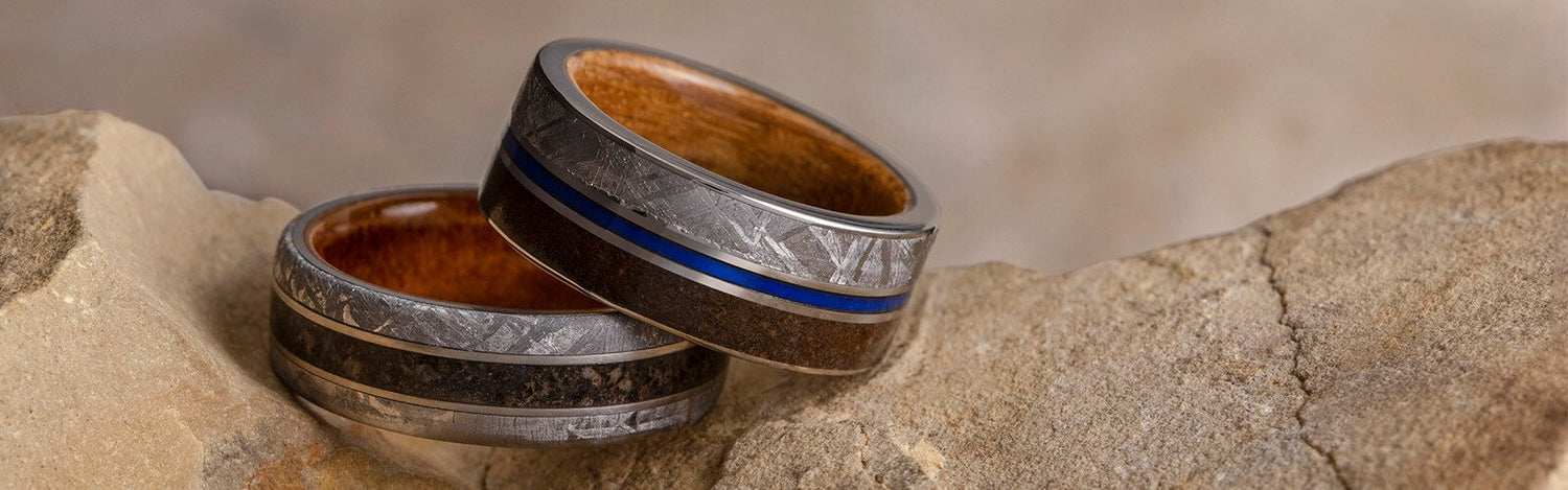 Rings with Wooden Sleeves