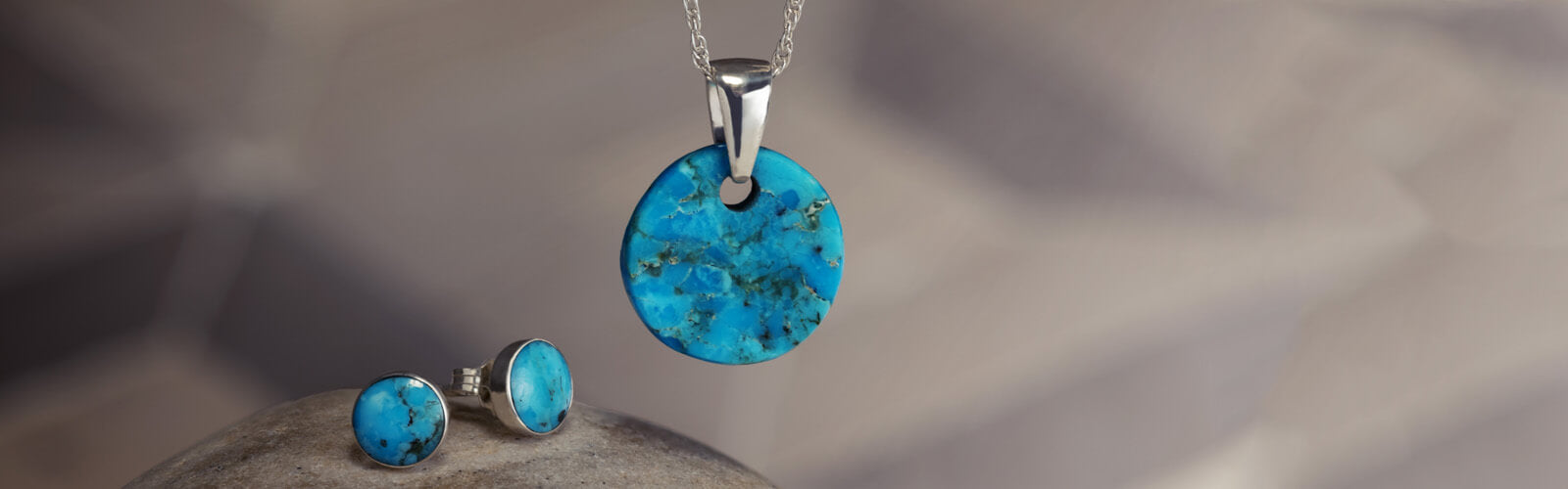 December Birthstone Jewelry Turquoise Pendant and Earrings
