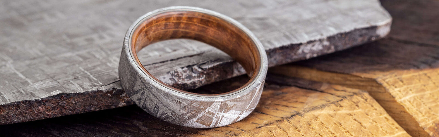 Meteorite Wedding Band, In Stock