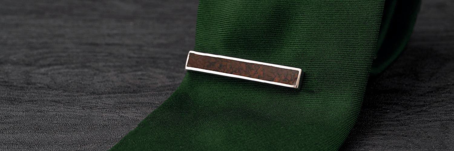 Unique Tie Clip With Fossil