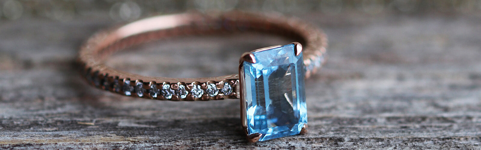 March Birthstone Jewelry Aquamarine Ring