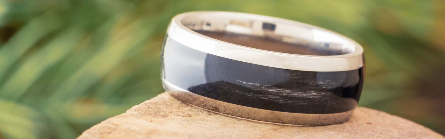 Bow String Wedding Bands for Men