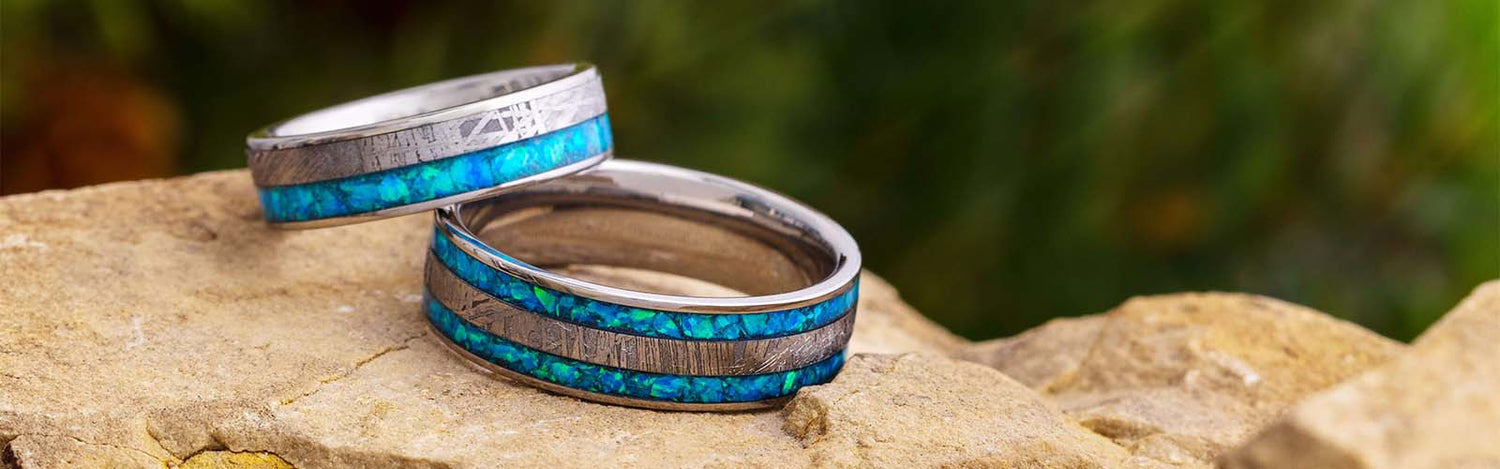 Opal Wedding Bands for Men