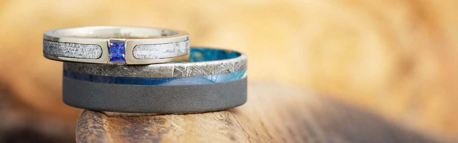 Blue Meteorite Rings