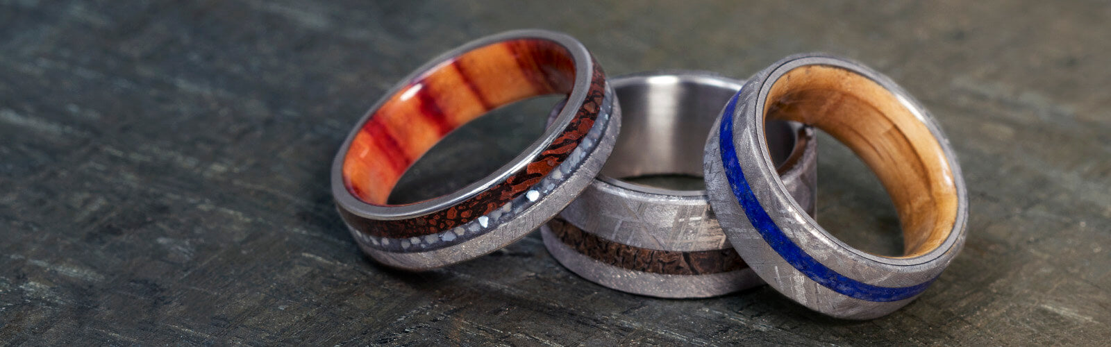 THREE KEYS JEWELRY 6mm 8mm Real Antler Imitated Meteorite Inlay Rose Gold  Tungsten Wedding Ring Band Silver price in UAE,  UAE