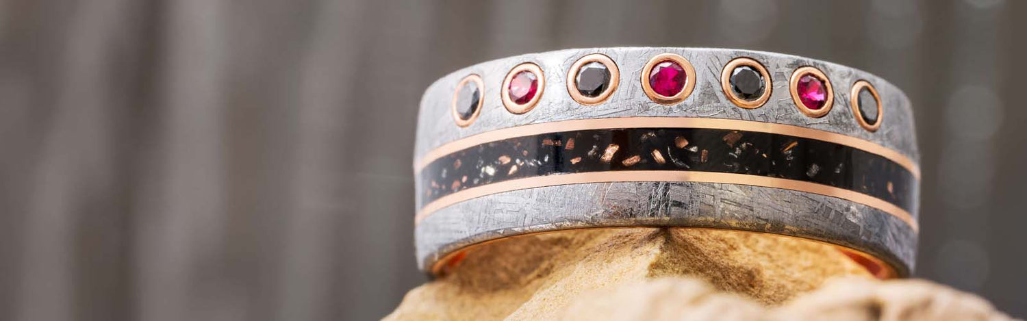 Ruby Meteorite Rings