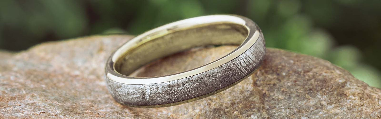 Women's Meteorite Wedding Bands