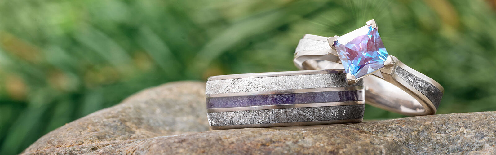 Purple and Violet Meteorite Rings