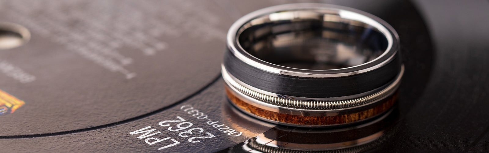 Men's Wedding Band with Guitar String