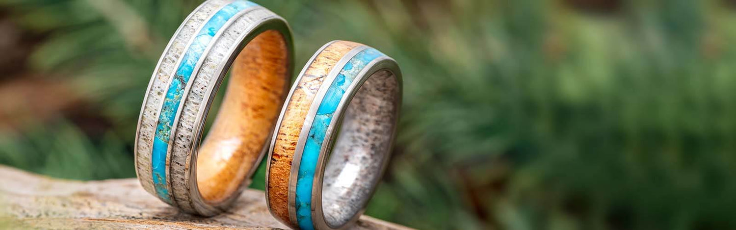 Antler Wedding Ring Sets