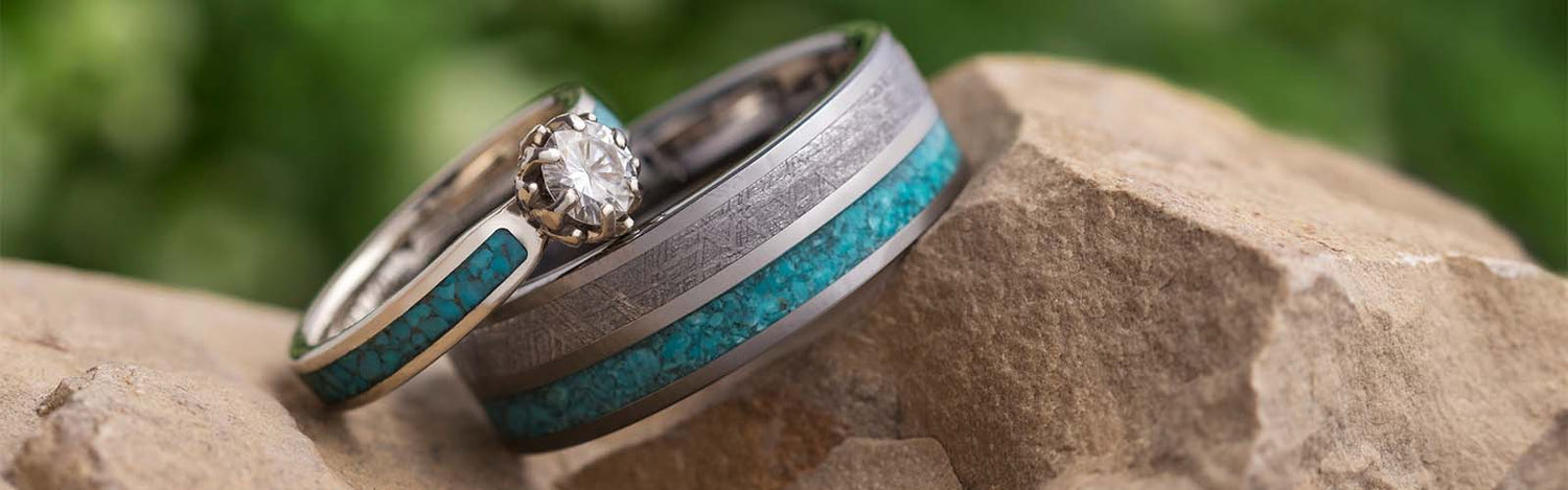 Turquoise Wedding Ring Sets