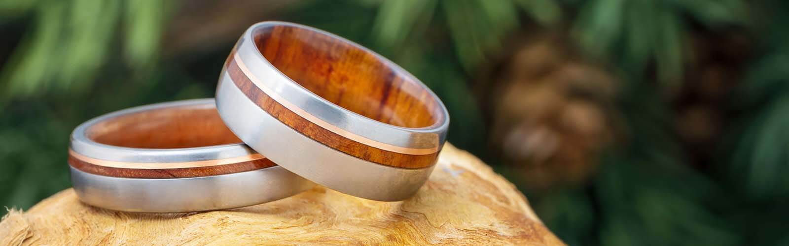 Wood Wedding Ring Sets