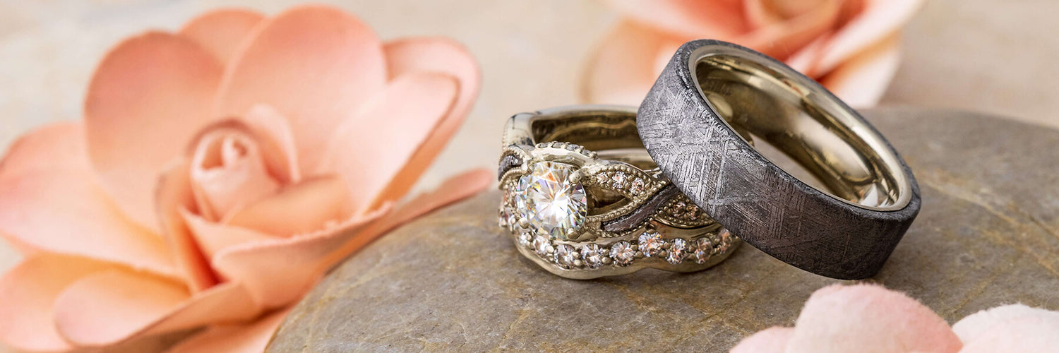 White Gold Engagement Ring and Wedding Band