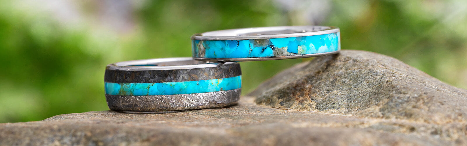 Ring Set Sterling Silver And Turquoise Wedding Rings Native