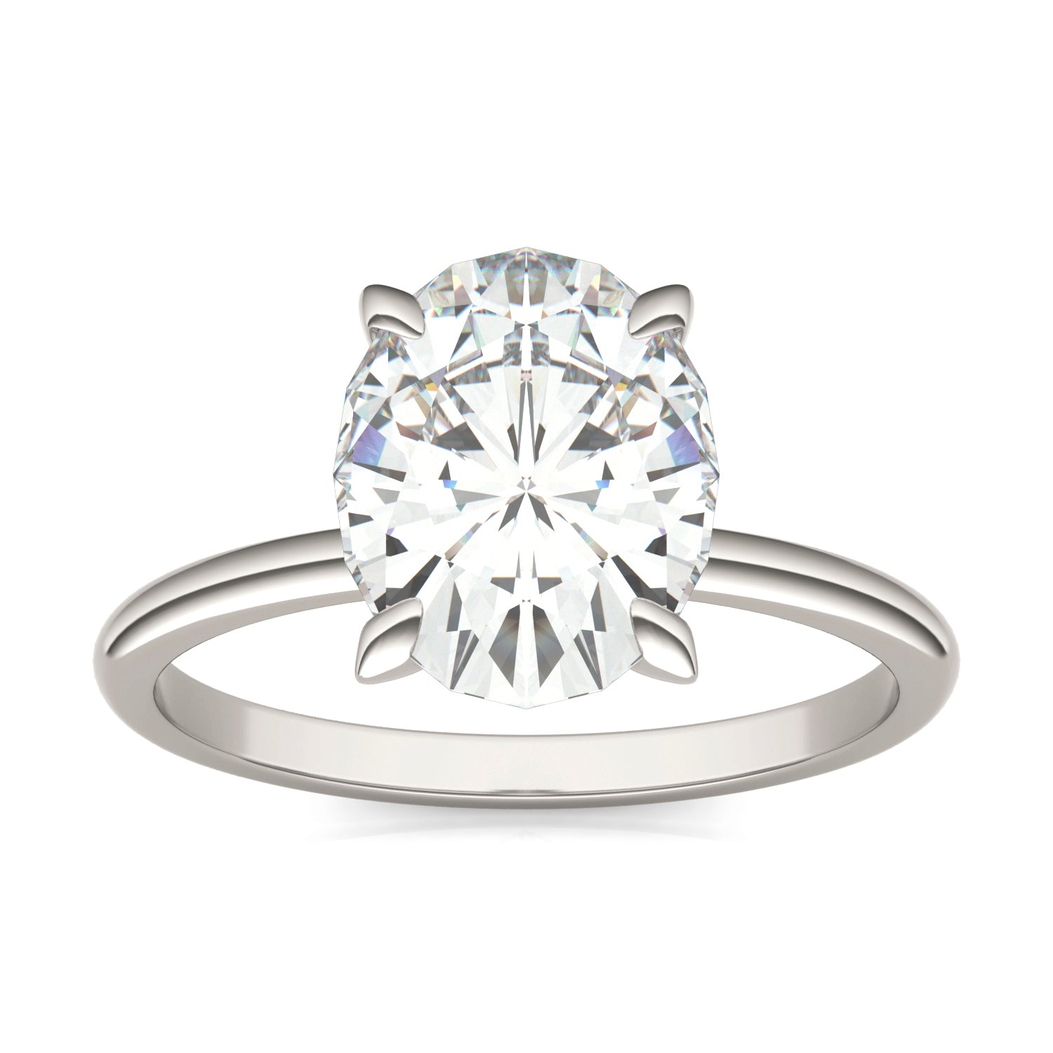 by Jewelry by Johan Oval Charles & Colvard Solitaire Moissanite Engagement Ring in White Gold 002179