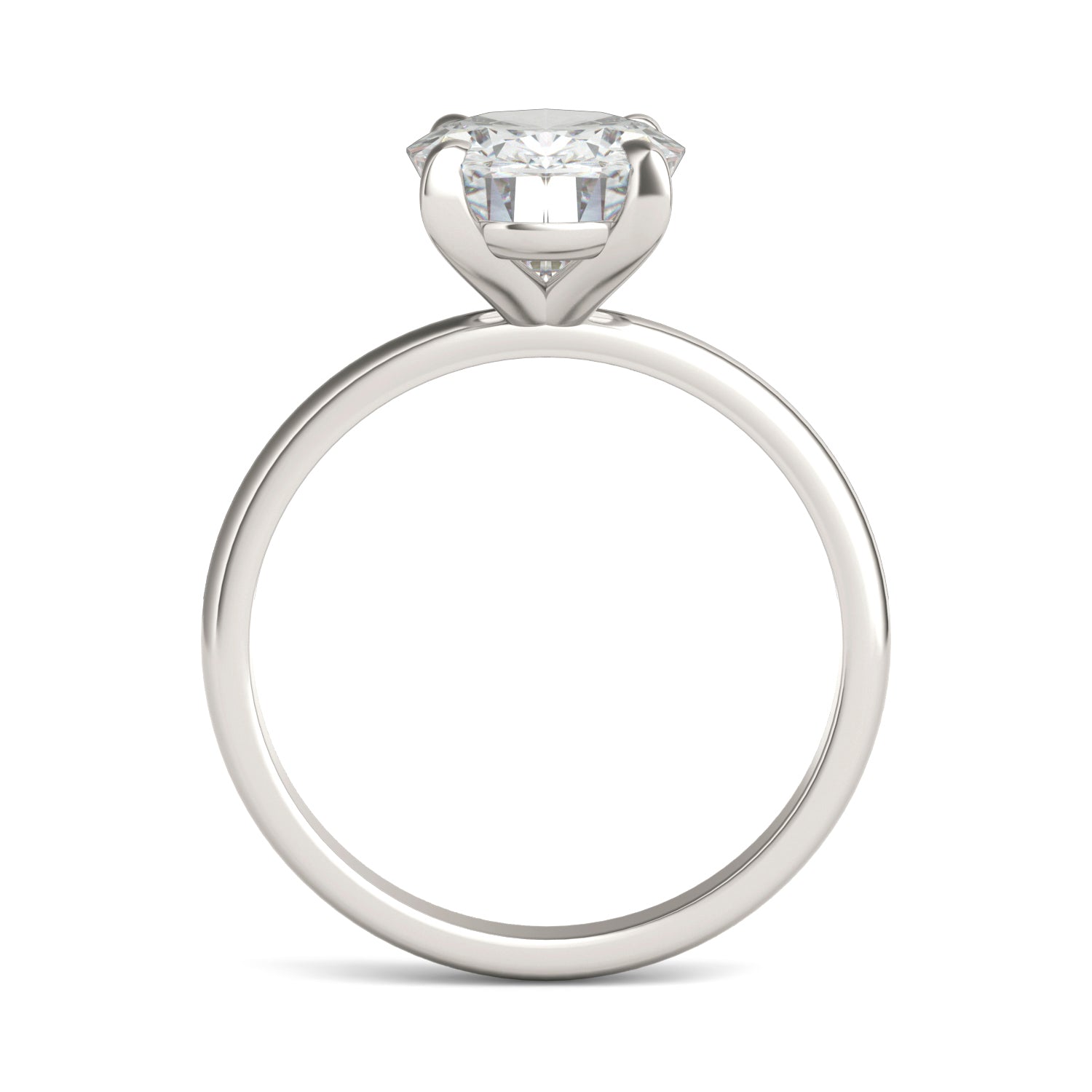 by Jewelry by Johan Oval Charles & Colvard Solitaire Moissanite Engagement Ring in White Gold 002181