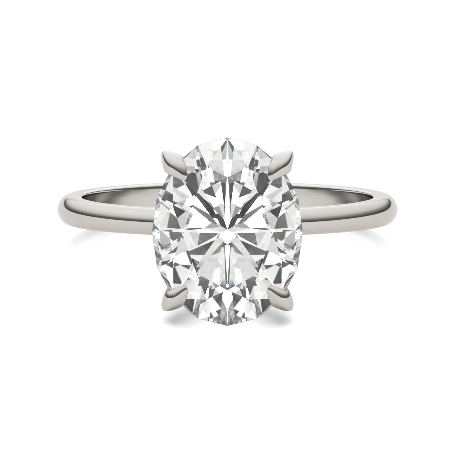 by Jewelry by Johan Oval Charles & Colvard Solitaire Moissanite Engagement Ring in White Gold 002182