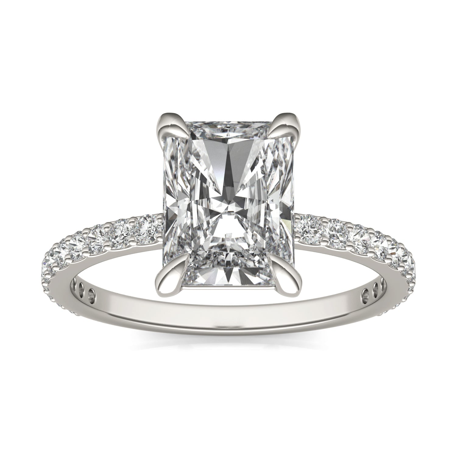 by Jewelry by Johan Radiant Cut Charles & Colvard Moissanite and White Gold Engagement Ring 002173