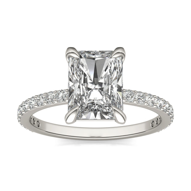 by Jewelry by Johan Radiant Cut Charles & Colvard Moissanite and White Gold Engagement Ring 002173