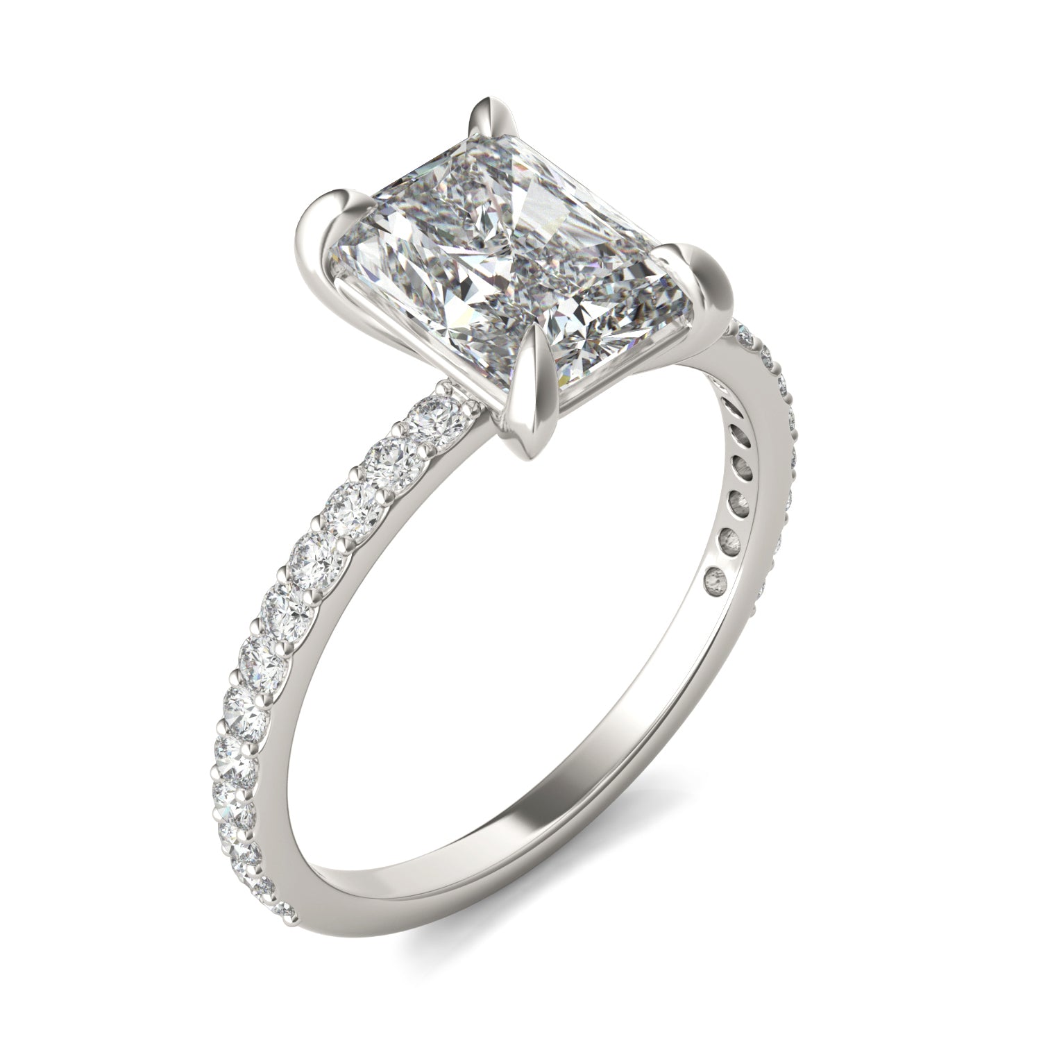 by Jewelry by Johan Radiant Cut Charles & Colvard Moissanite and White Gold Engagement Ring 002174