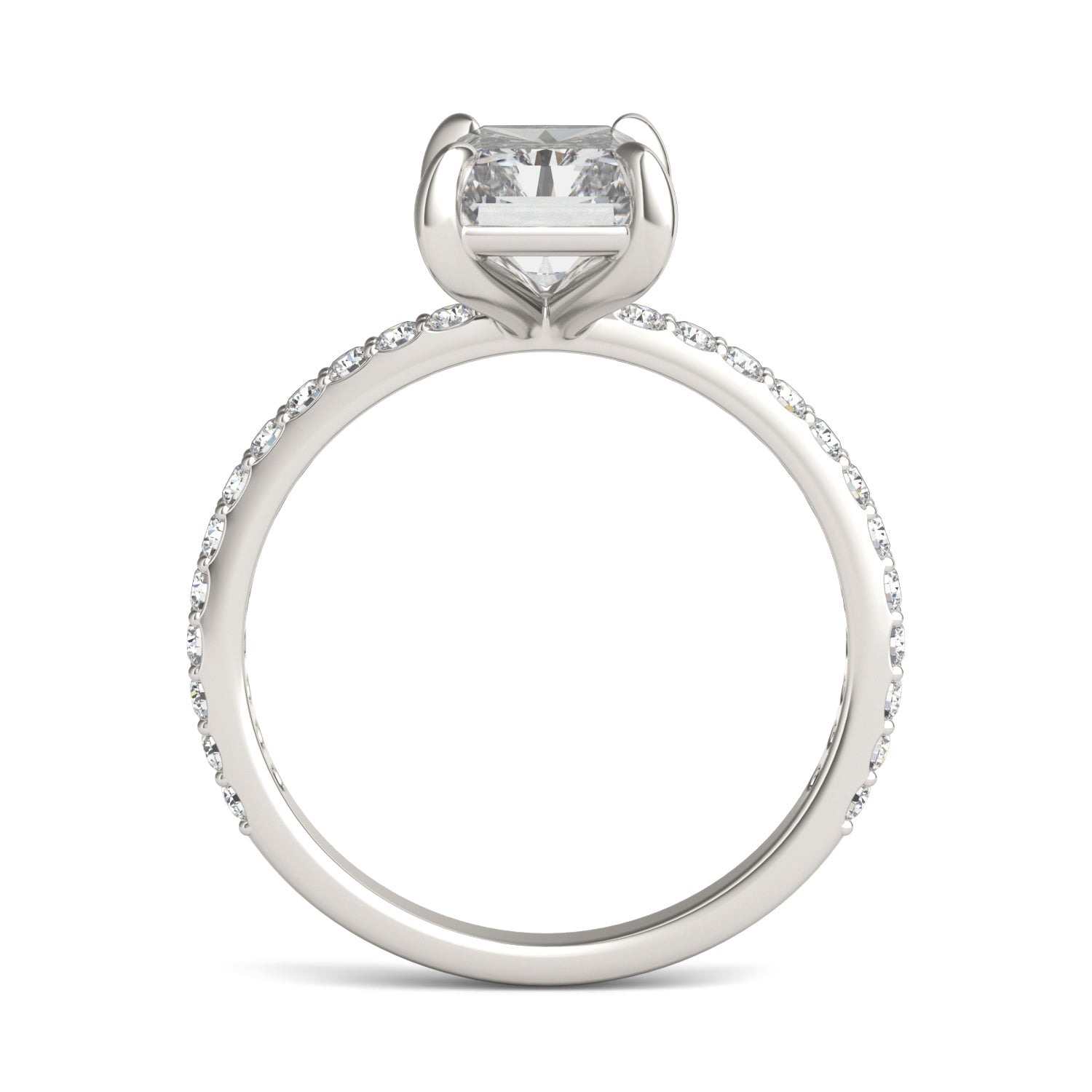 by Jewelry by Johan Radiant Cut Charles & Colvard Moissanite and White Gold Engagement Ring 002175