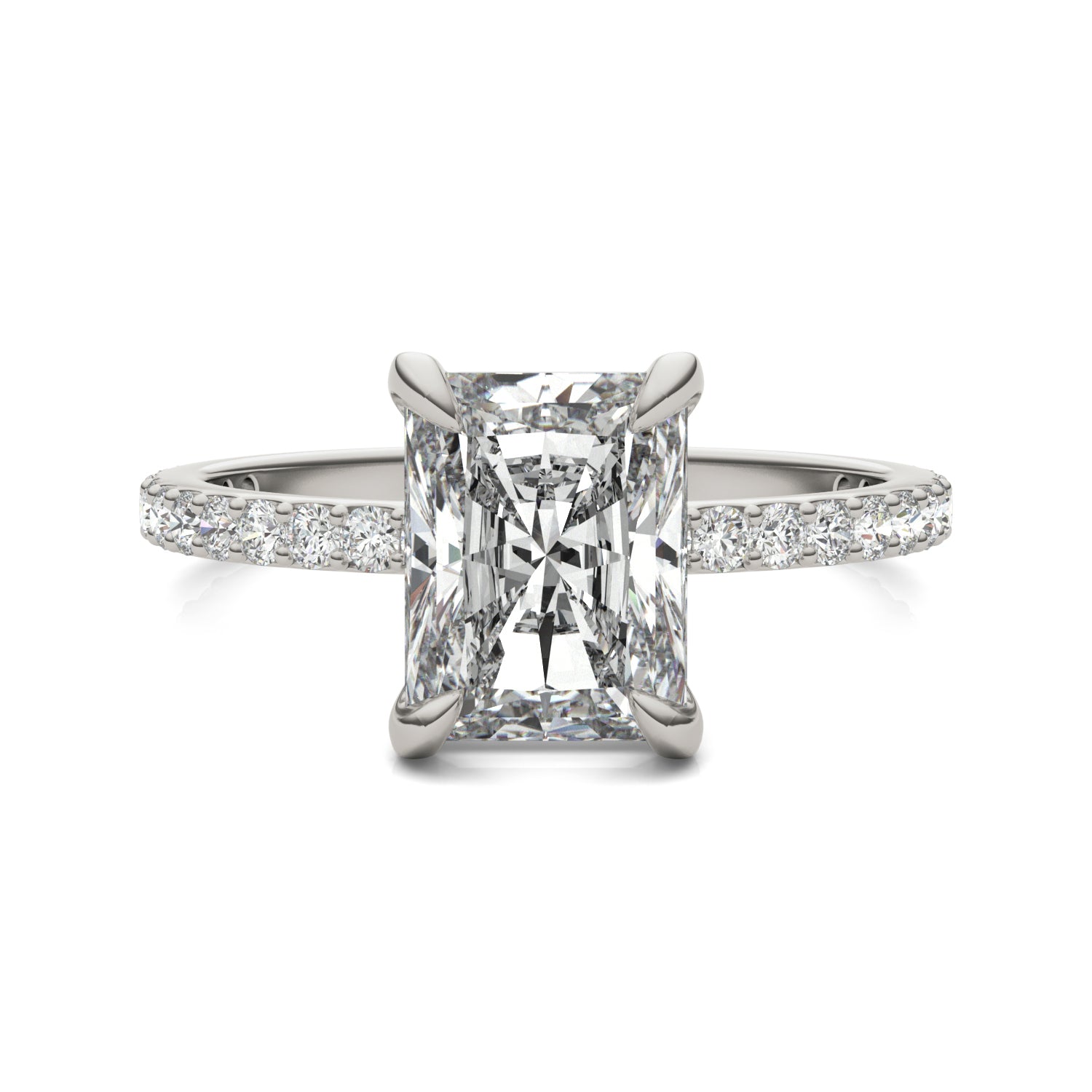 by Jewelry by Johan Radiant Cut Charles & Colvard Moissanite and White Gold Engagement Ring 002176