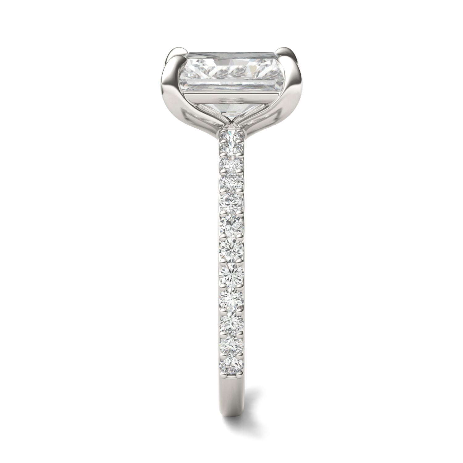 by Jewelry by Johan Radiant Cut Charles & Colvard Moissanite and White Gold Engagement Ring 002177